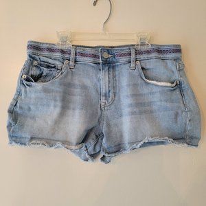 Gap, Girlfriend Denim Shorts with Embroidered Waist, Size 10/30